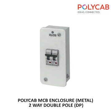 POLYCAB MCB ENCLOSURE ( METAL ) 2 WAY DOUBLE POLE (DP)