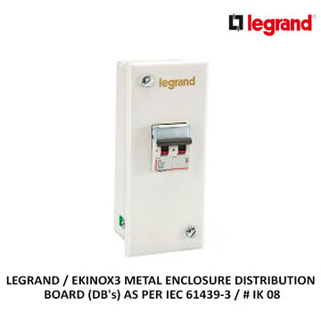LEGRAND / EKINOX3 METAL ENCLOSURE DISTRIBUTION BOARD (DB's) AS PER IEC 61439-3 / # IK 08