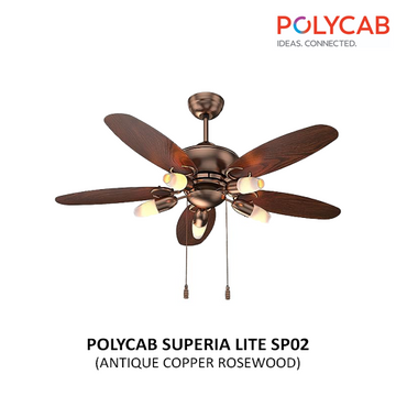 POLYCAB SUPERIA LITE SP02 WITH UNDERLIGHTS 75 WATT 340 RPM SUPER PREMIUM CEILING FAN