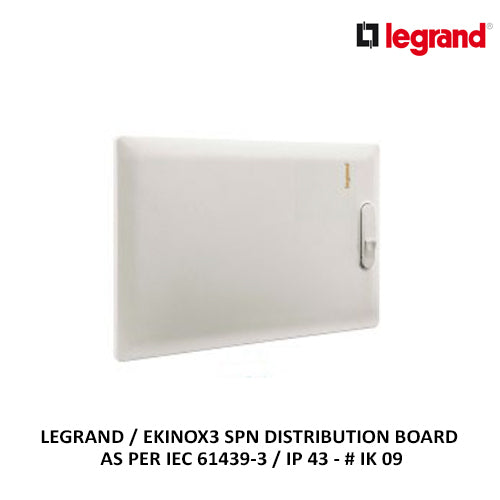 LEGRAND / EKINOX3 SPN DISTRIBUTION BOARD AS PER IEC 61439-3 / IP 43 - # IK 09