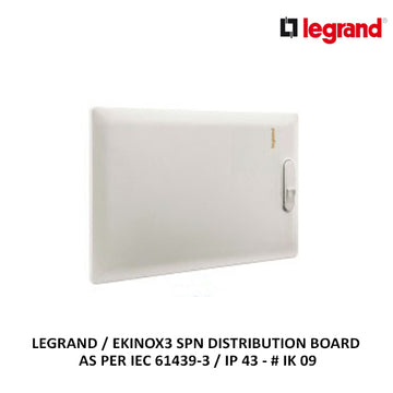 LEGRAND / EKINOX3 SPN DISTRIBUTION BOARD AS PER IEC 61439-3 / IP 43 - # IK 09