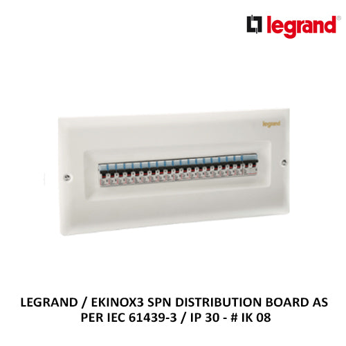 LEGRAND / EKINOX3 SPN DISTRIBUTION BOARD AS PER IEC 61439-3 / IP 30 - # IK 08