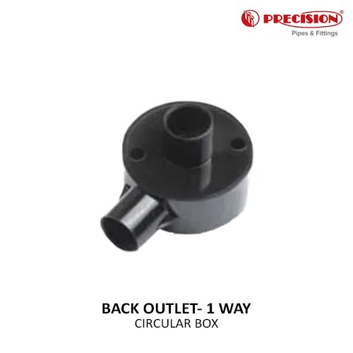 CIRCULAR BOX BACK OUTLET WITH LID PRECISION 1WAY