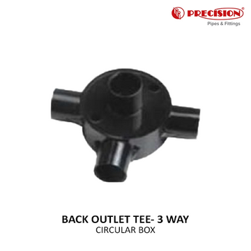 CIRCULAR BOX BACK OUTLET WITHOUT LID & SCREW PRECISION TEE 3WAY