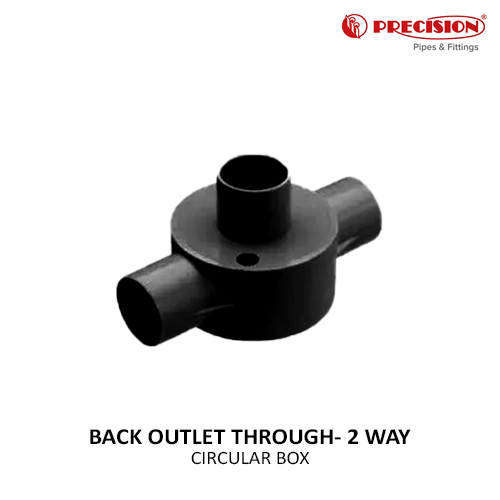 CIRCULAR BOX BACK OUTLET WITHOUT LID & SCREW PRECISION THROUGH 2WAY