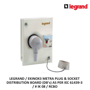 LEGRAND / EKINOX3 METRA PLUG & SOCKET DISTRIBUTION BOARD (DB's) AS PER IEC 61439-3 / # IK 08 / RCBO