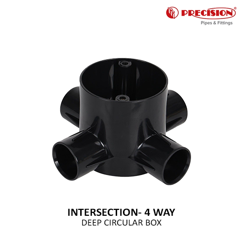 DEEP CIRCULAR BOX WITHOUT LID & SCREW PRECISION INTERSECTION 4WAY