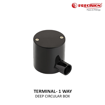 DEEP CIRCULAR BOX WITH LID & SCREW PRECISION TERMINAL 1WAY